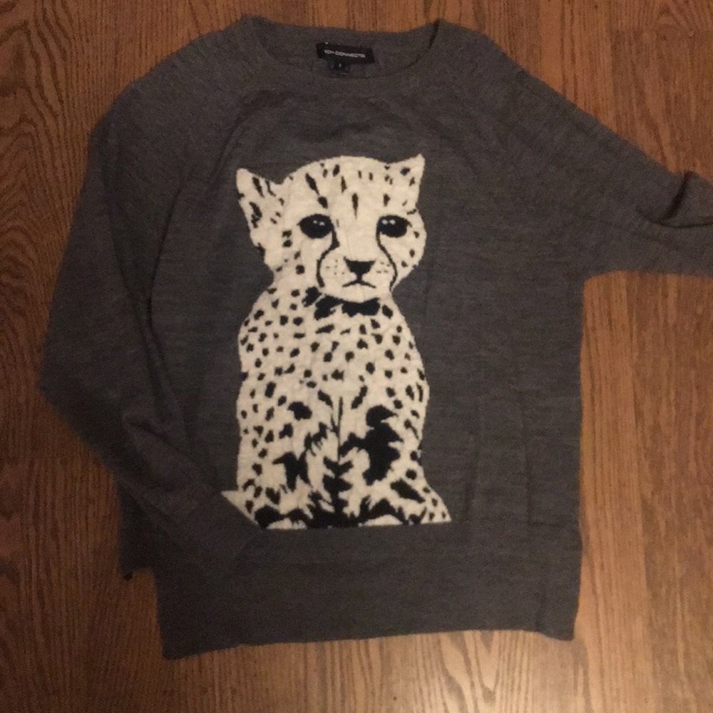 french connection 83% wool grey sweater